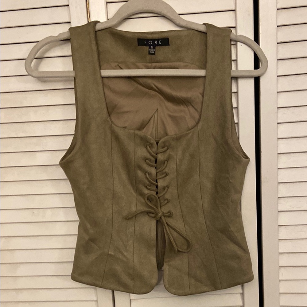 G/FORE Olive Lace-Up Tank Top